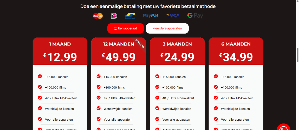 IPTV abonnementen vergelijken van IPTV Homeland